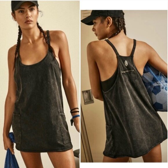 Free People Hot Shot Mini Dress in Black size Medium M NWOT - Picture 2 of 16